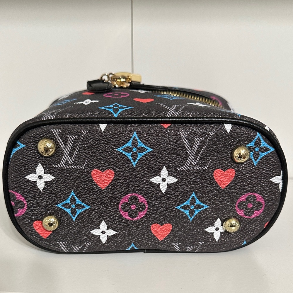 Black Multicolor Flowers Cosmetic Bag - Picture 9 of 16